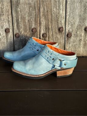 Frye Belted Harness Boot Mules